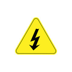 High voltage sign flat vector icon isolated on a white background.