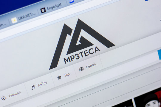Ryazan, Russia - May 08, 2018: Mp3teca website on the display of PC, url - Mp3teca.com.