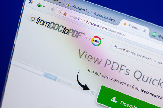 Ryazan, Russia - May 08, 2018: FromDocToPdf website on the display of PC, url - FromDocToPdf.com.