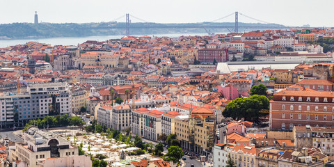 Lisbon skyline seen from the Miradouro da Senhora do Monte