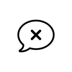 Obraz premium Speech bubble flat vector icon isolated on a white background.