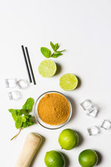 Ingredients for a mojito cocktail