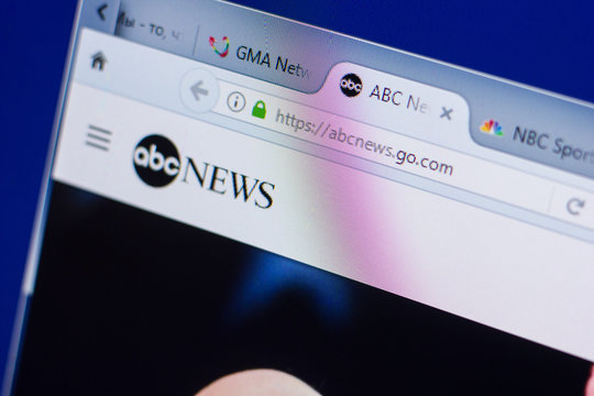 Ryazan, Russia - May 13, 2018: ABCnews website on the display of PC, url - ABCnews.go.com.