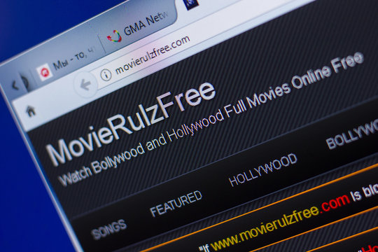 Ryazan, Russia - May 13, 2018: MovieRulzFree website on the display of PC, url - MovieRulzFree.com.