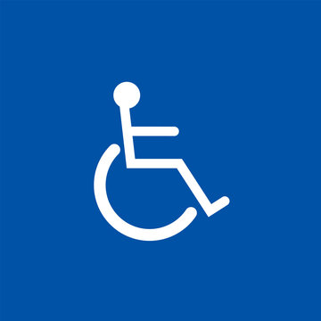 Disabled flat vector icon isolated on a blue background.
