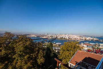 Fototapeta na wymiar ISTANBUL, TURKEY - October, 2019: Istanbul city view. Travel destination of Istanbul old city.