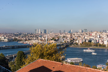 ISTANBUL, TURKEY - October, 2019: Istanbul city view. Travel destination of Istanbul old city.