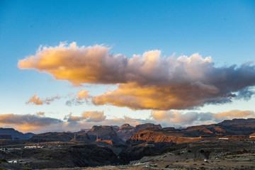 sunset in mountains