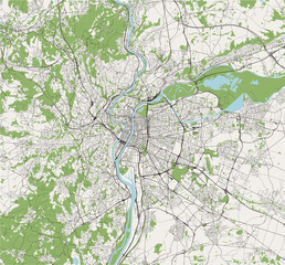 map of the city of Lyon, France