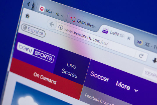 Ryazan, Russia - May 13, 2018: BeInSports website on the display of PC, url - BeInSports.com.