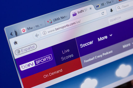 Ryazan, Russia - May 13, 2018: BeInSports website on the display of PC, url - BeInSports.com.