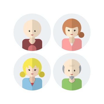 Character avatars set, collection of flat design avatars