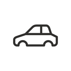 Car body isolated icon, car frame outline vector icon