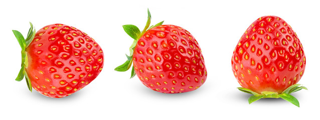 set strawberry Fresh piece collection set .healthy fruit red strawberry on white background isolated.Collection. Clipping Path