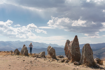 Megalithic complex Karahundzh in the mountains of Armenia.