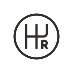 Car manual transmission shifter isolated vector icon