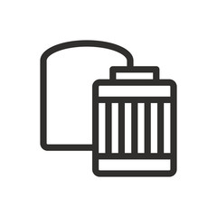 Car oil filters isolated icon, oil filter outline vector icon