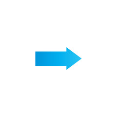Right arrow flat vector icon isolated on a white background.