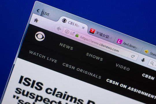 Ryazan, Russia - May 13, 2018: CBSnews website on the display of PC, url - CBSnews.com.
