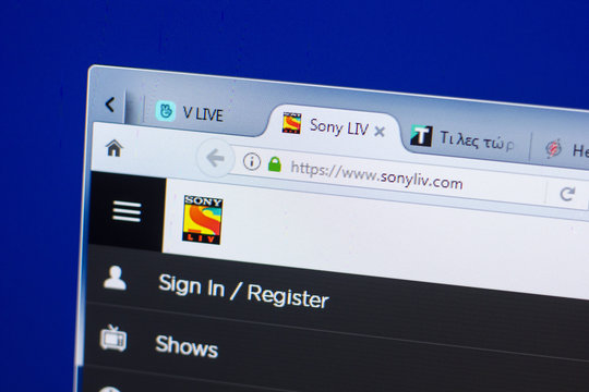 Ryazan, Russia - May 13, 2018: SonyLiv website on the display of PC, url - SonyLiv.com.