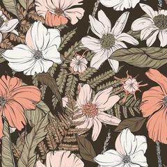 Garden poster Vintage Flowers seamless floral pattern with flowers