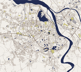 Fototapeta premium map of the city of Hanoi, Vietnam