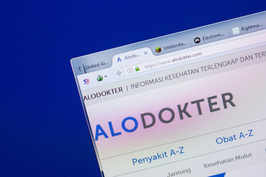 Ryazan, Russia - May 13, 2018: Alodokter website on the display of PC, url - Alodokter.com.