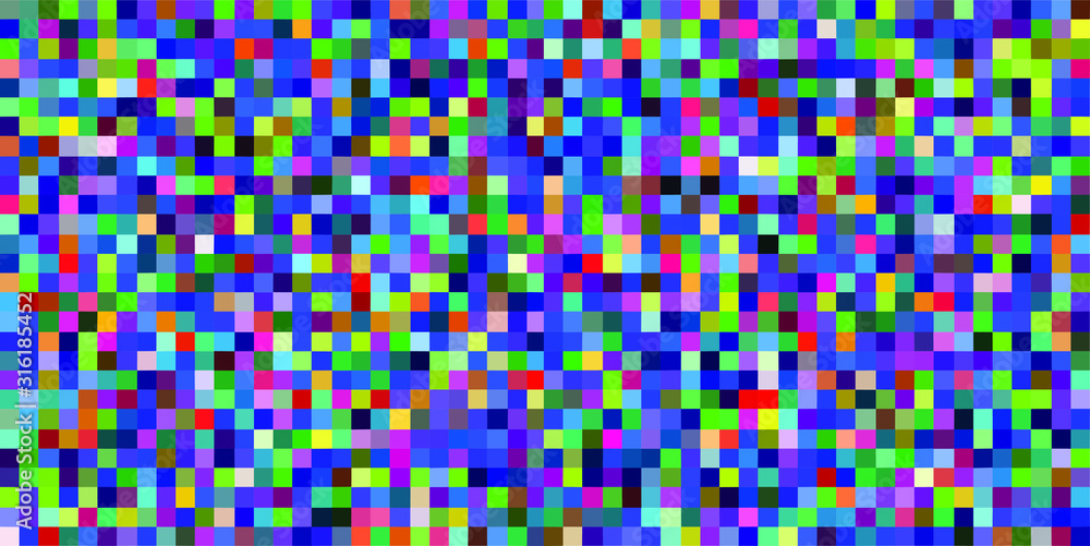 Aufkleber Abstract geometric background with glitch art VHS effect of pixel sorting. Mosaic of random colorful pixels like in 8bit video game.