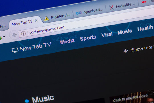 Ryazan, Russia - May 13, 2018: SocialNewPages website on the display of PC, url - SocialNewPages.com.