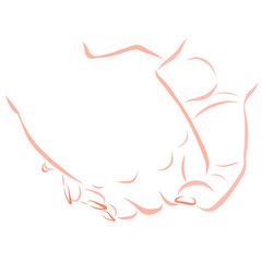 reliable friendship or strong love, two hands