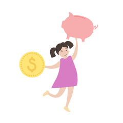 Vector child finance isolated illustration 