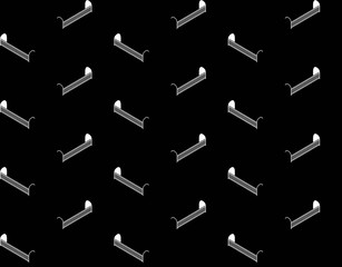 Naklejka premium Railway and tunnel seamless pattern on black background