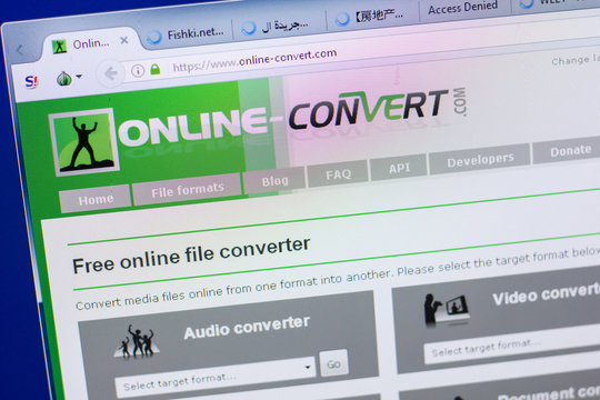 Ryazan, Russia - May 13, 2018: Online-convert website on the display of PC, url - Online-convert.com.