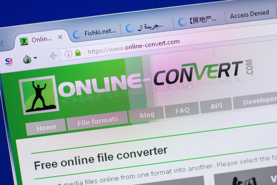 Ryazan, Russia - May 13, 2018: Online-convert website on the display of PC, url - Online-convert.com.