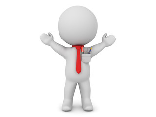 3D Officer worker with pocket protector