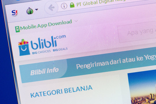 Ryazan, Russia - May 13, 2018: Blibli website on the display of PC, url - Blibli.com.