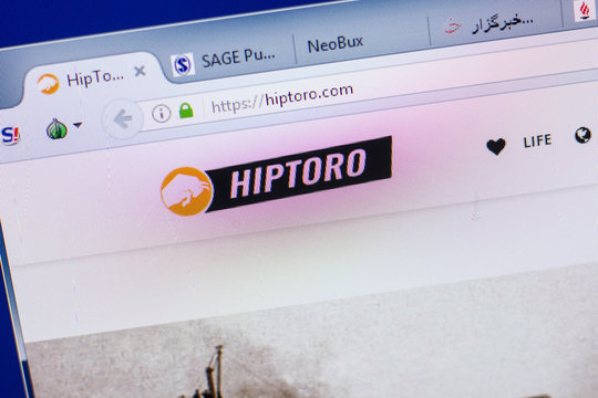 Ryazan, Russia - May 13, 2018: Hiptoro website on the display of PC, url - Hiptoro.com.