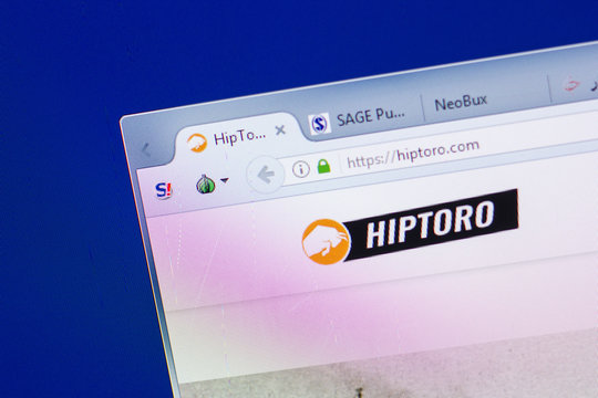 Ryazan, Russia - May 13, 2018: Hiptoro website on the display of PC, url - Hiptoro.com.