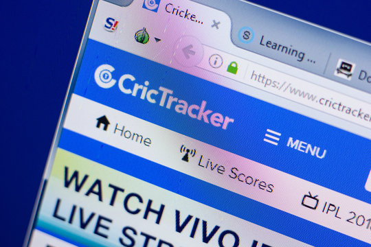 Ryazan, Russia - May 13, 2018: Crictracker website on the display of PC, url - Crictracker.com.