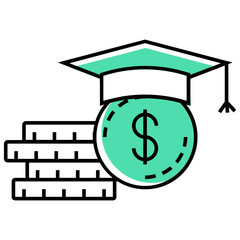 Borrow Money for Education Vector Icon design, International Student Loans Concept