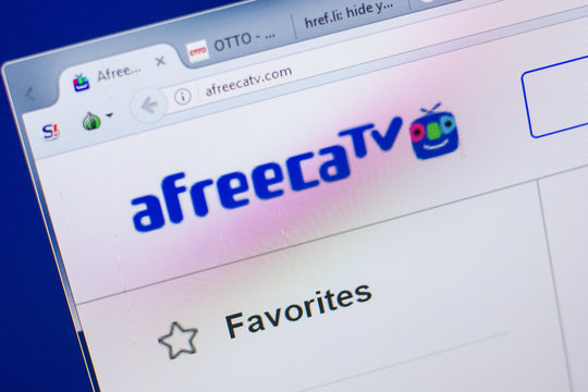 Ryazan, Russia - May 13, 2018: Afreecatv website on the display of PC, url - Afreecatv.com.