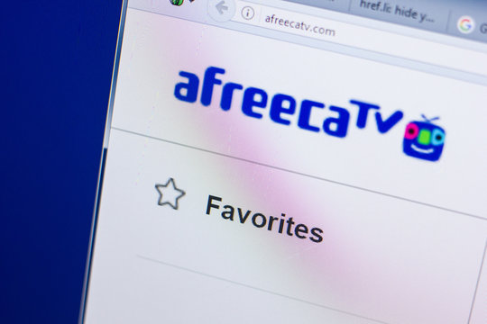 Ryazan, Russia - May 13, 2018: Afreecatv website on the display of PC, url - Afreecatv.com.