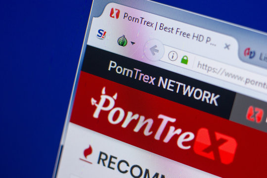 Ryazan, Russia - May 13, 2018: Porntrex website on the display of PC, url - Porntrex.com.