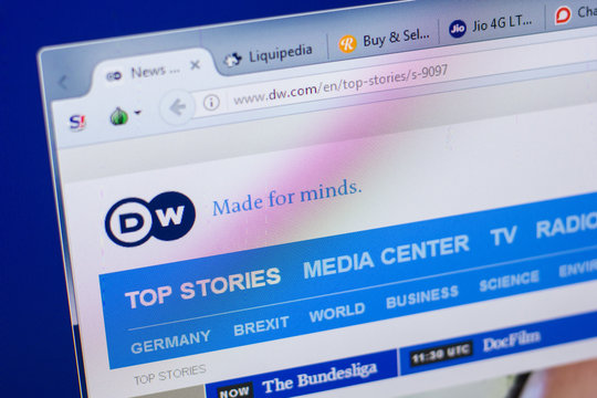 Ryazan, Russia - May 13, 2018: Deutsche Welle website on the display of PC, url - DW.com.
