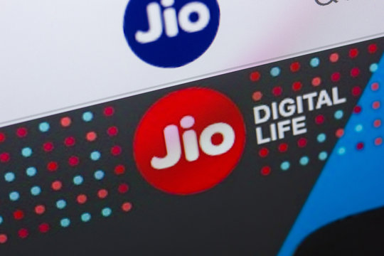 Ryazan, Russia - May 13, 2018: Jio website on the display of PC, url - Jio.com.