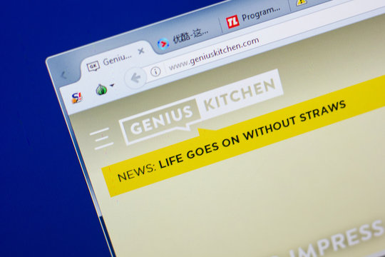 Ryazan, Russia - May 13, 2018: GeniusKitchen website on the display of PC, url - GeniusKitchen.com.