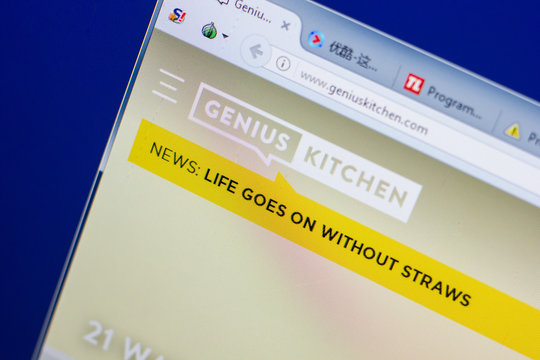 Ryazan, Russia - May 13, 2018: GeniusKitchen website on the display of PC, url - GeniusKitchen.com.