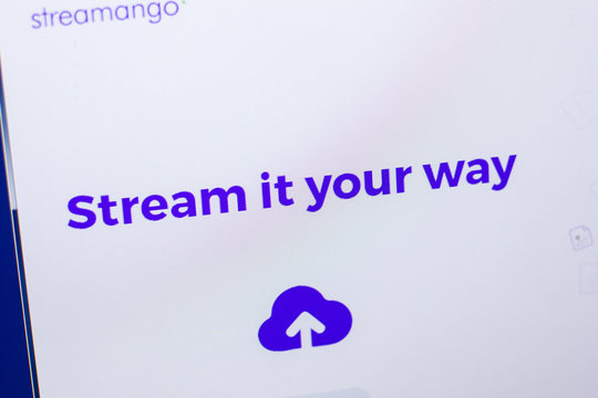 Ryazan, Russia - May 13, 2018: Streamango website on the display of PC, url - Streamango.com.