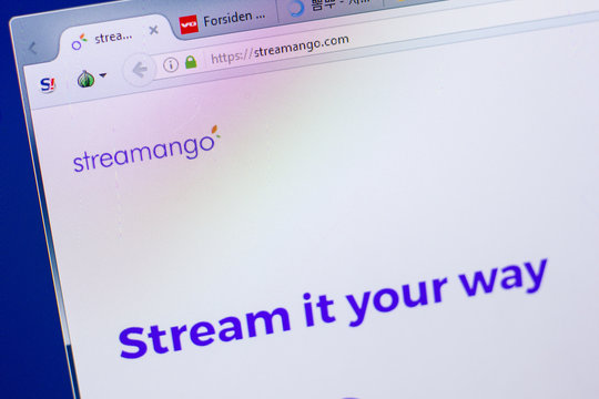 Ryazan, Russia - May 13, 2018: Streamango website on the display of PC, url - Streamango.com.