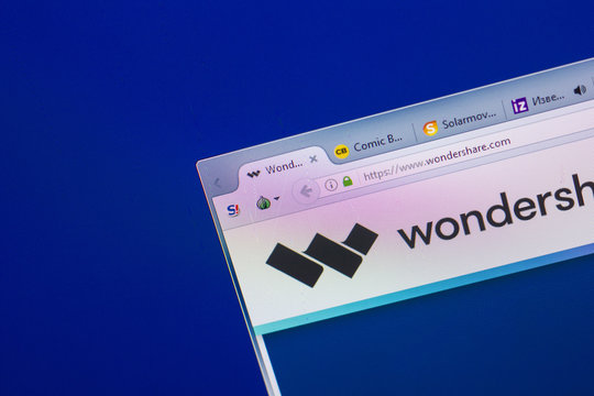 Ryazan, Russia - May 13, 2018: WonderShare website on the display of PC, url - WonderShare.com.
